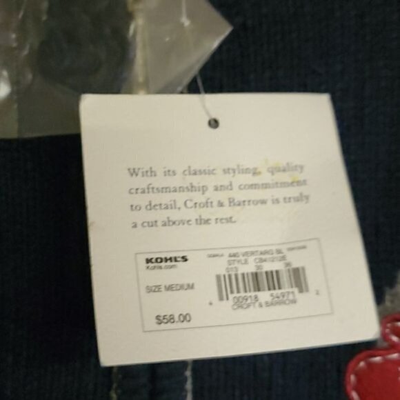 Croft & Barrow Holiday Embroider Ice Skates, Mitten Theme Full Zip Sz M Cardigan - Picture 2 of 12